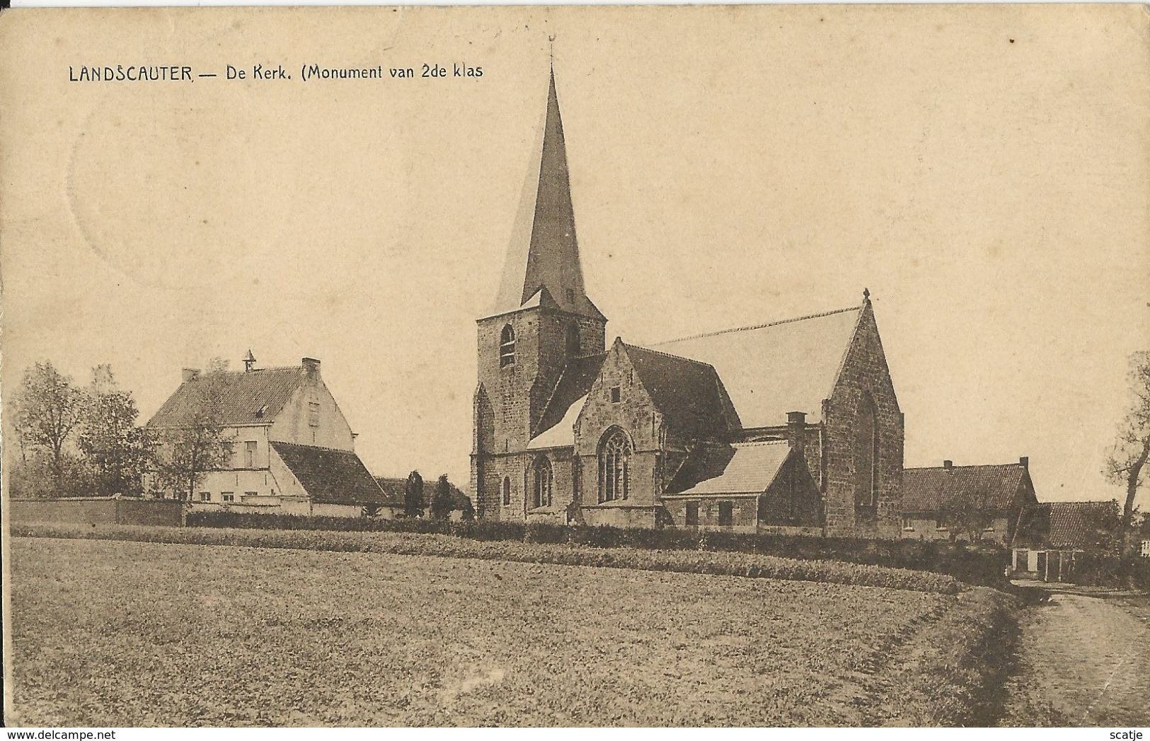 Landskouter   -   De Kerk.   -   1925   Naar  Heyst Aan Zee - Oosterzele