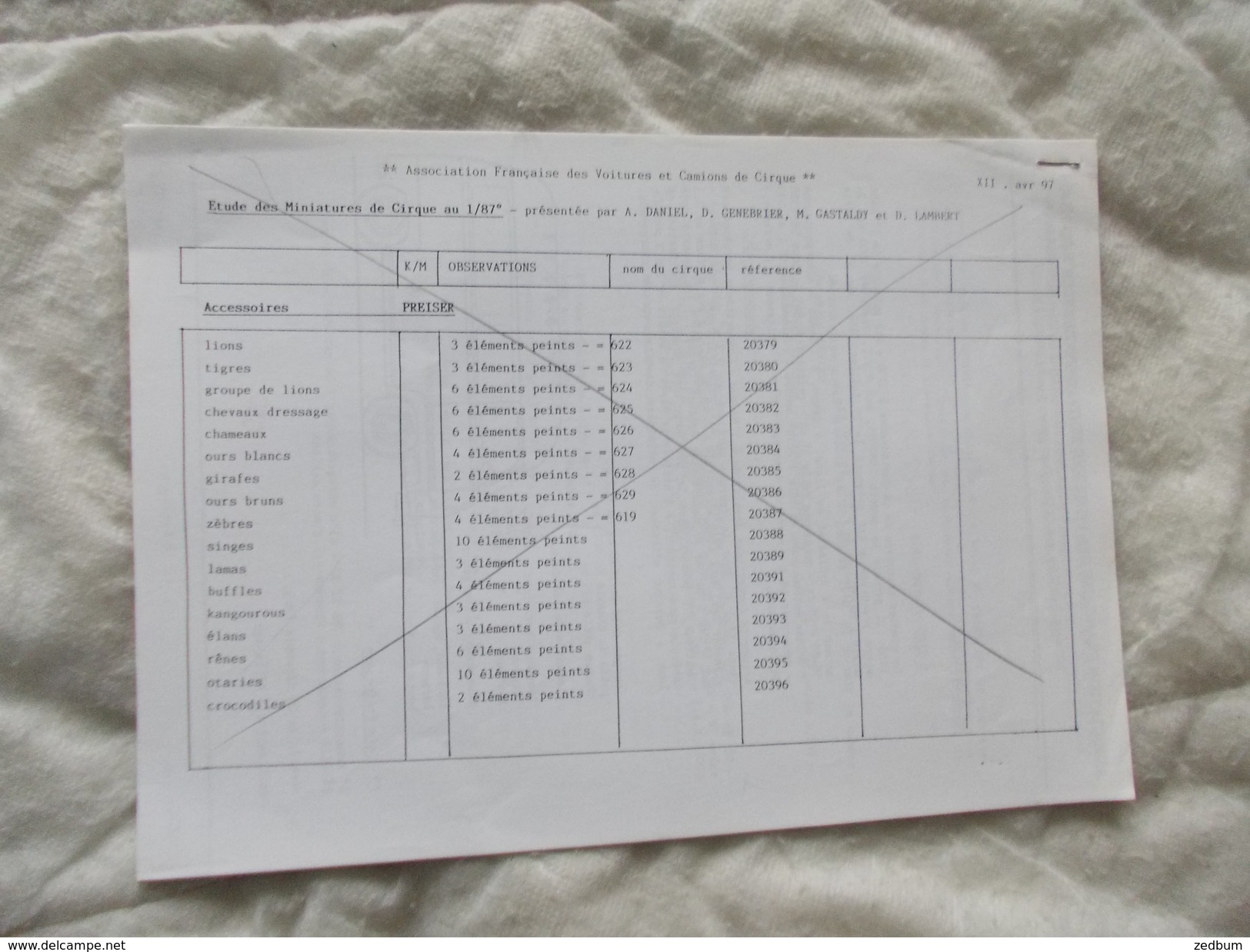 COPIE Lot De Documents En Rapport Avec Le Matériel Du Cirque Pinder Probable Copie - Matériel Et Accessoires