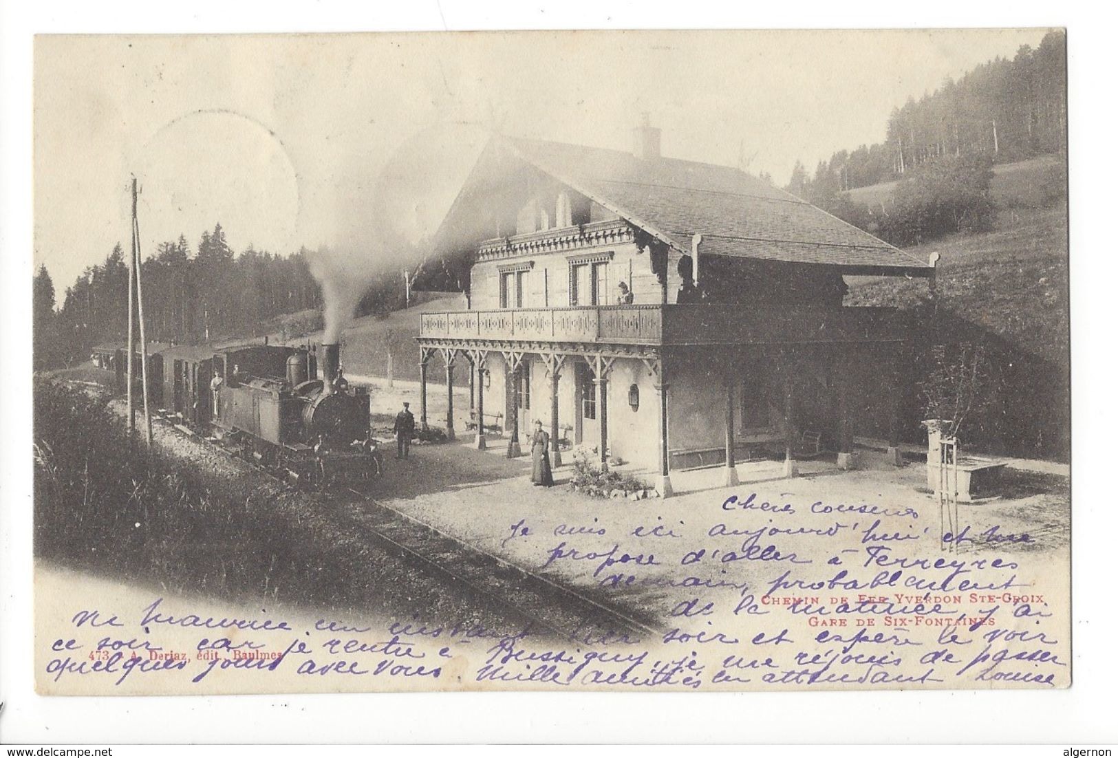 19062 - Chemin De Fer Yverdon Ste-Croix Gare De Six Fontaines  Train - Yverdon-les-Bains 
