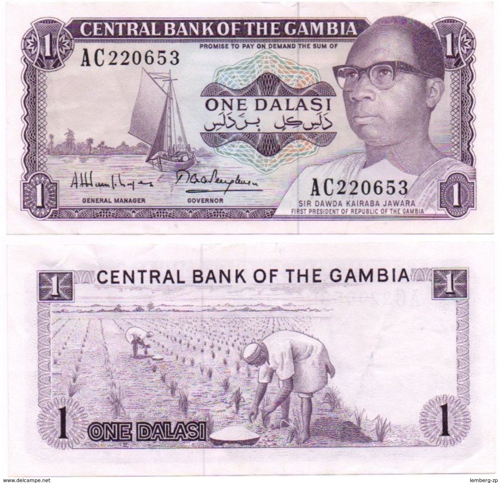 Gambia - 1 Dalasi 1971 Pick 4f XF Lemberg-Zp - Gambia