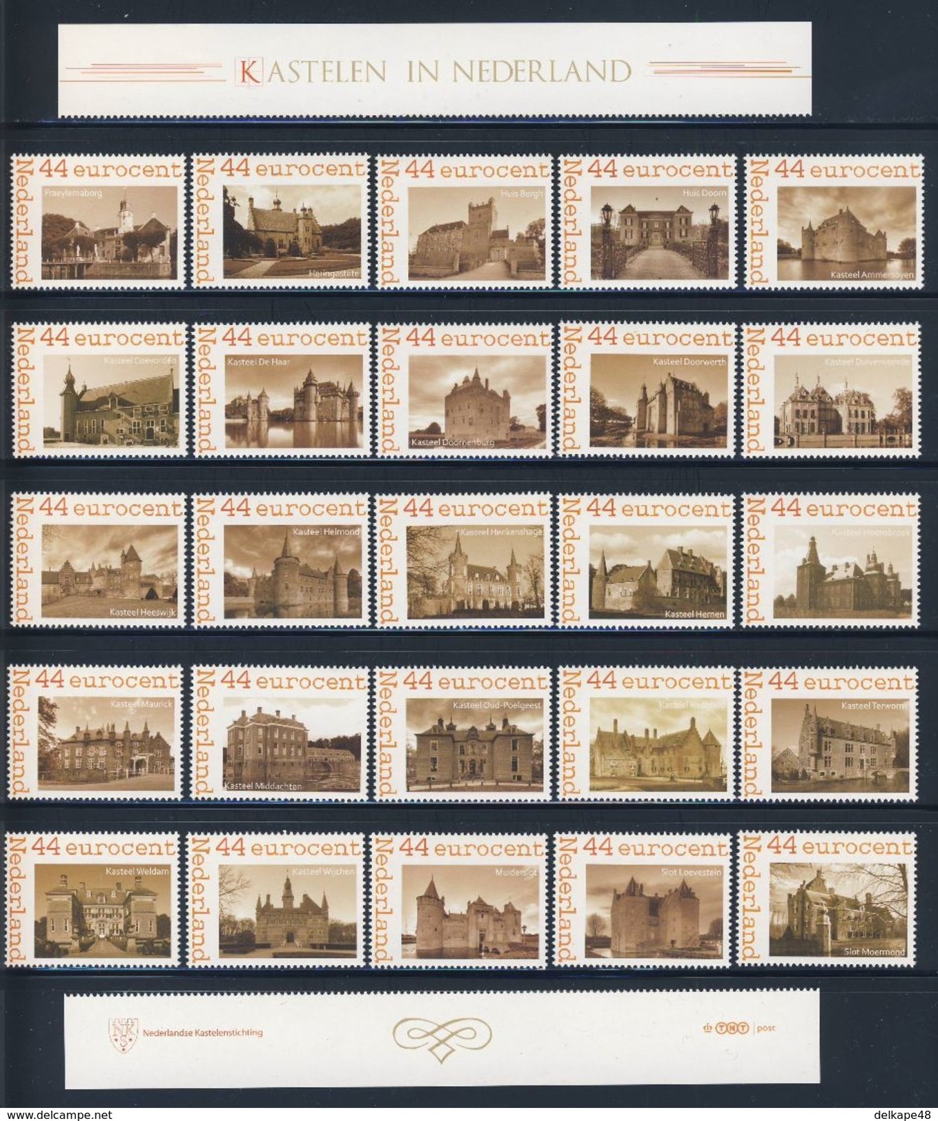 Nederland Netherlands Pays Bas 2009 Persoonlijke Postzegels TNT - Dutch Castles / Nederlandse Kastelen / Schlösser - Kastelen