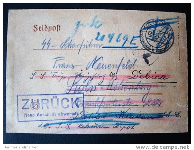 SS Feldpostbrief, SS Scharführer ... SS Trupp Debica, 19.3.43 - Lettres & Documents