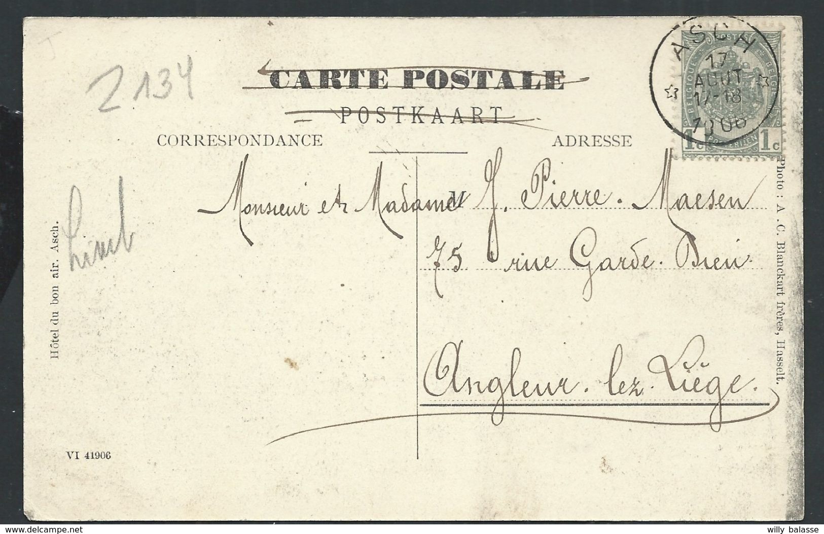 +++ CPA - AS - ASCH - Campine Limbourgeoise - Cachet Relais 1906  // - As