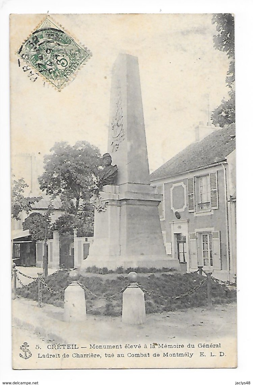 CRETEIL  (cpa 94)  Monument élevé à La Mémoire Du Général Ladreit De Charrière Tué à Montmély -   -  L 1 - Creteil