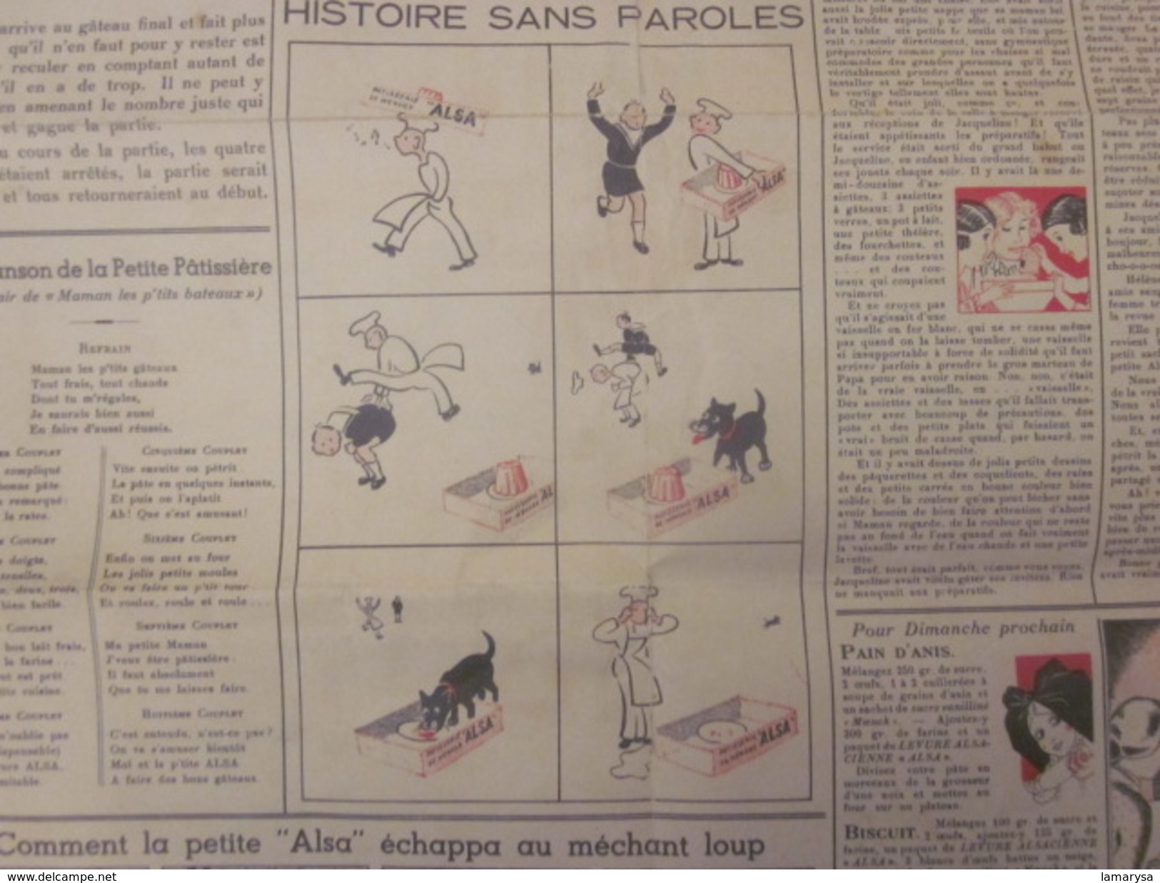 Vintage"Jeu de L'ALSA" années 50+Règle du jeu-Dépliant publicitaire Levure Alsacienne Nancy+enveloppe originale protecti
