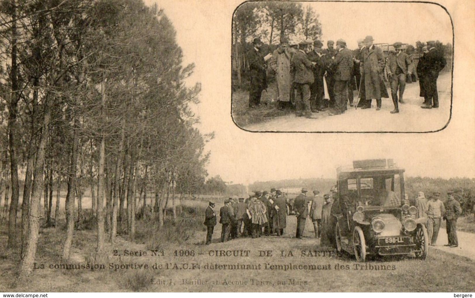 CPA CIRCUIT DE LA SARTHE. La Commission Sportive De L'A.C.F. Détermine L'emplacement Des Tribunes Voitures. - Autres & Non Classés