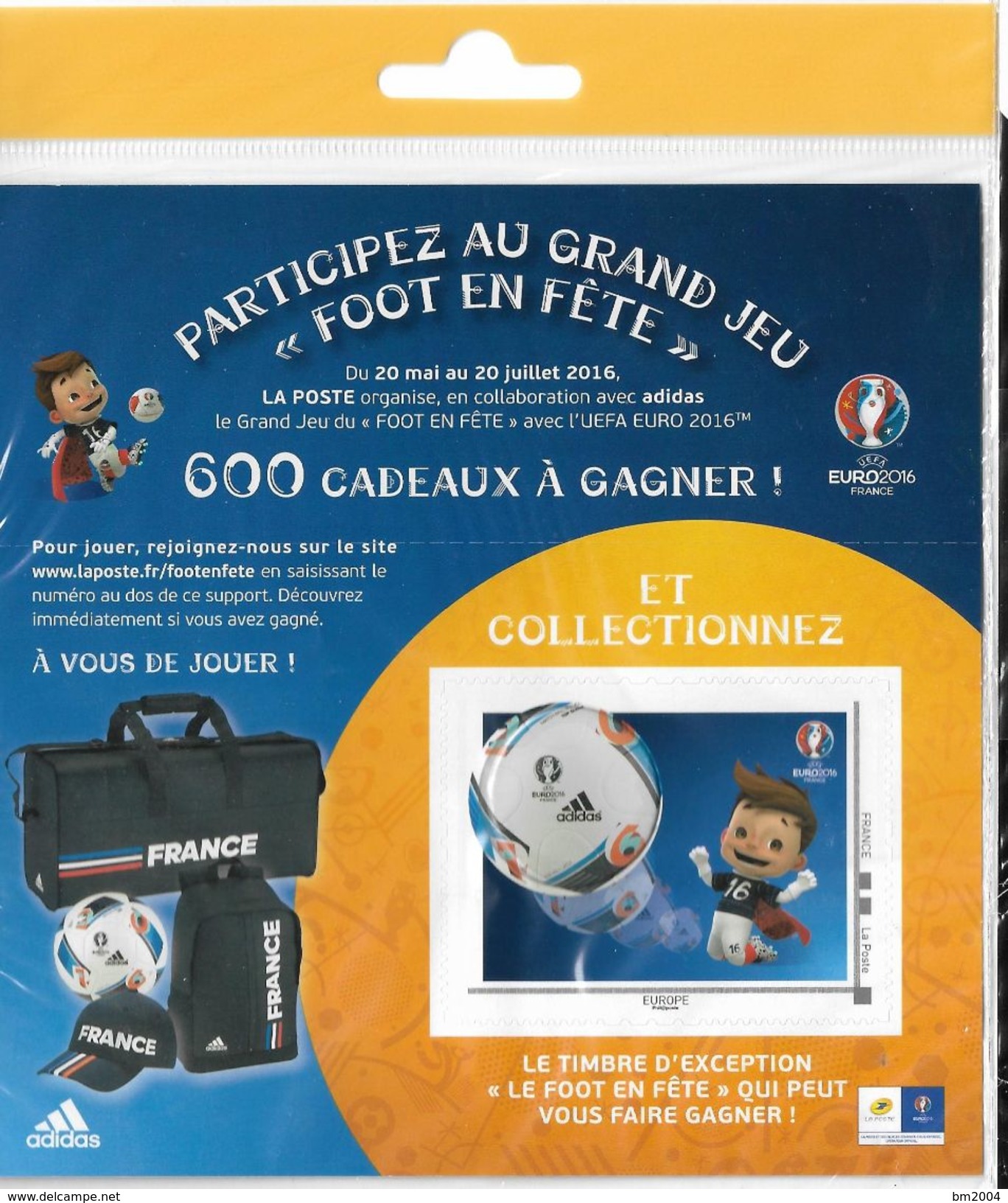 2016 Frankreich **MNH  " UEFA .Euro 2016" -Le Tombre DÈxception " Le Foot En Féte " Qui Peut Vous Faire Gagner - Neufs