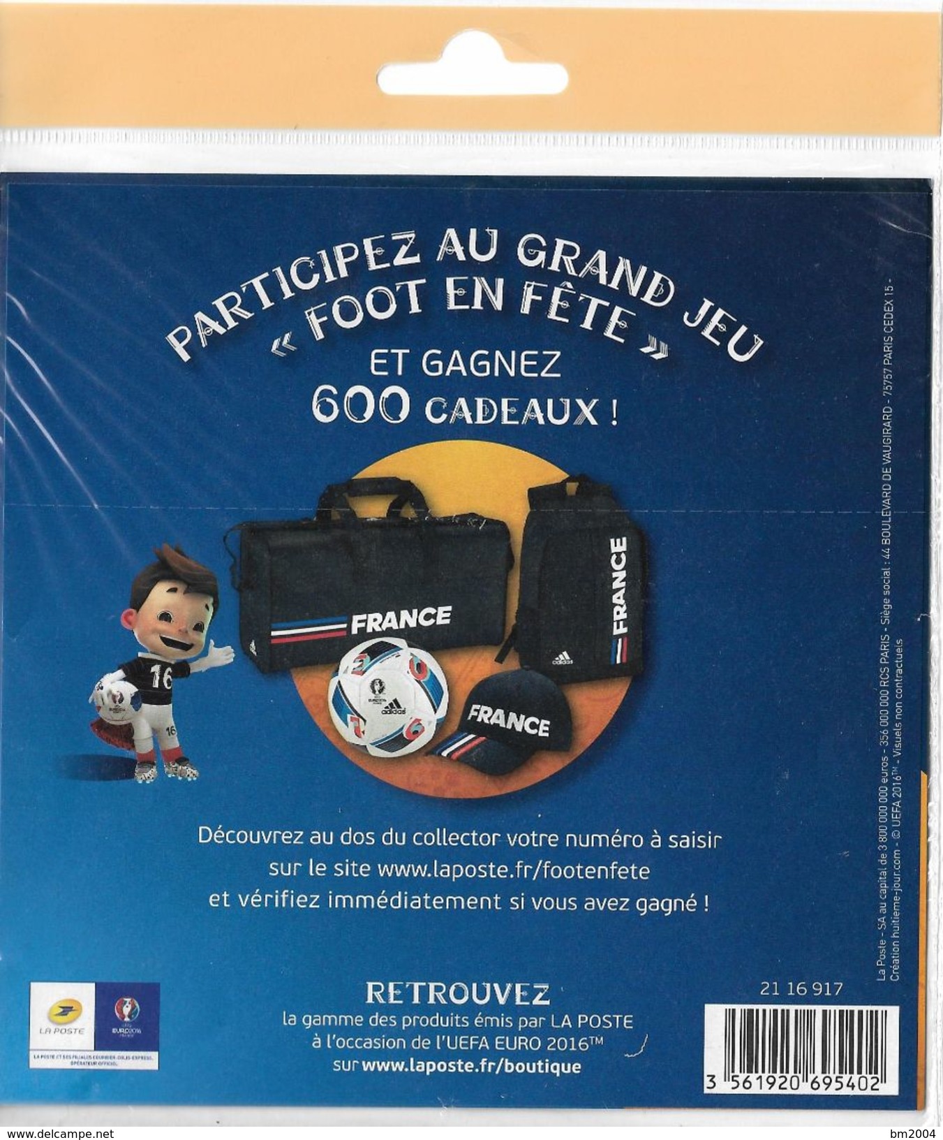 2016 Frankreich **MNH  " UEFA .Euro 2016" -Le Tombre DÈxception " Le Foot En Féte " Qui Peut Vous Faire Gagner - Neufs