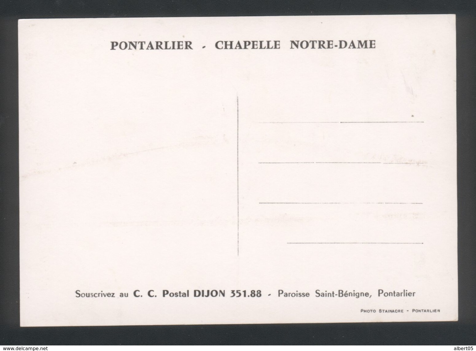 25 - Pontarlier - Chapelle Notre Dame - Cliché Stainacre - Pontarlier