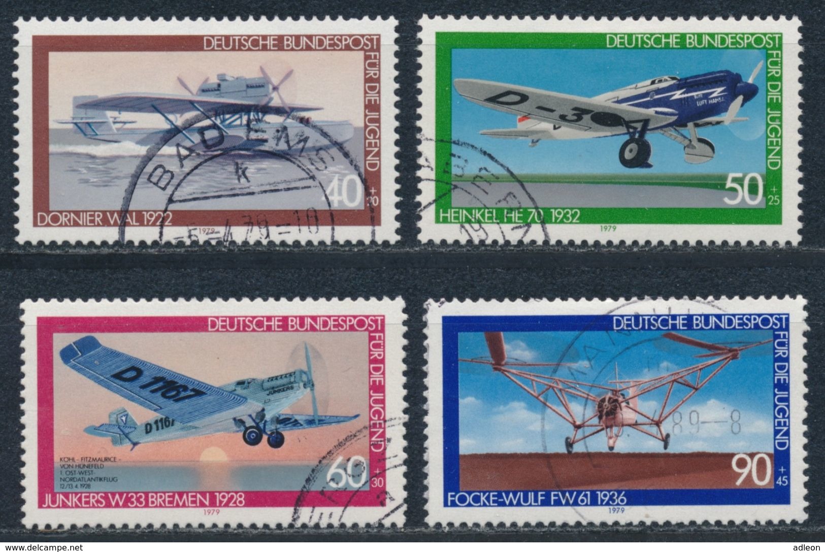 RFA - Pour La Jeunesse : Aéronautique YT 850-853 Obl. / Bund -Jugend : Luftfahrt Mi.Nr. 1005-1008 Gest. - Used Stamps