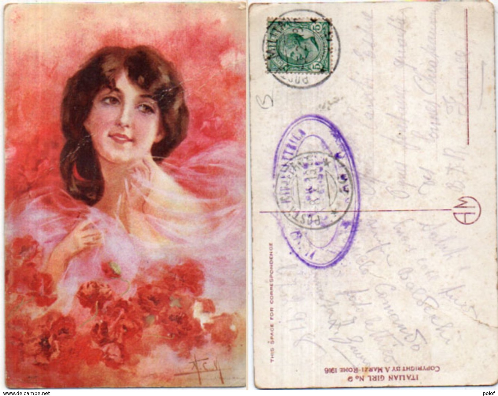 A.S.M. Italian Girl N° 9 - Cachet Milittaire  (101688) - Andere & Zonder Classificatie