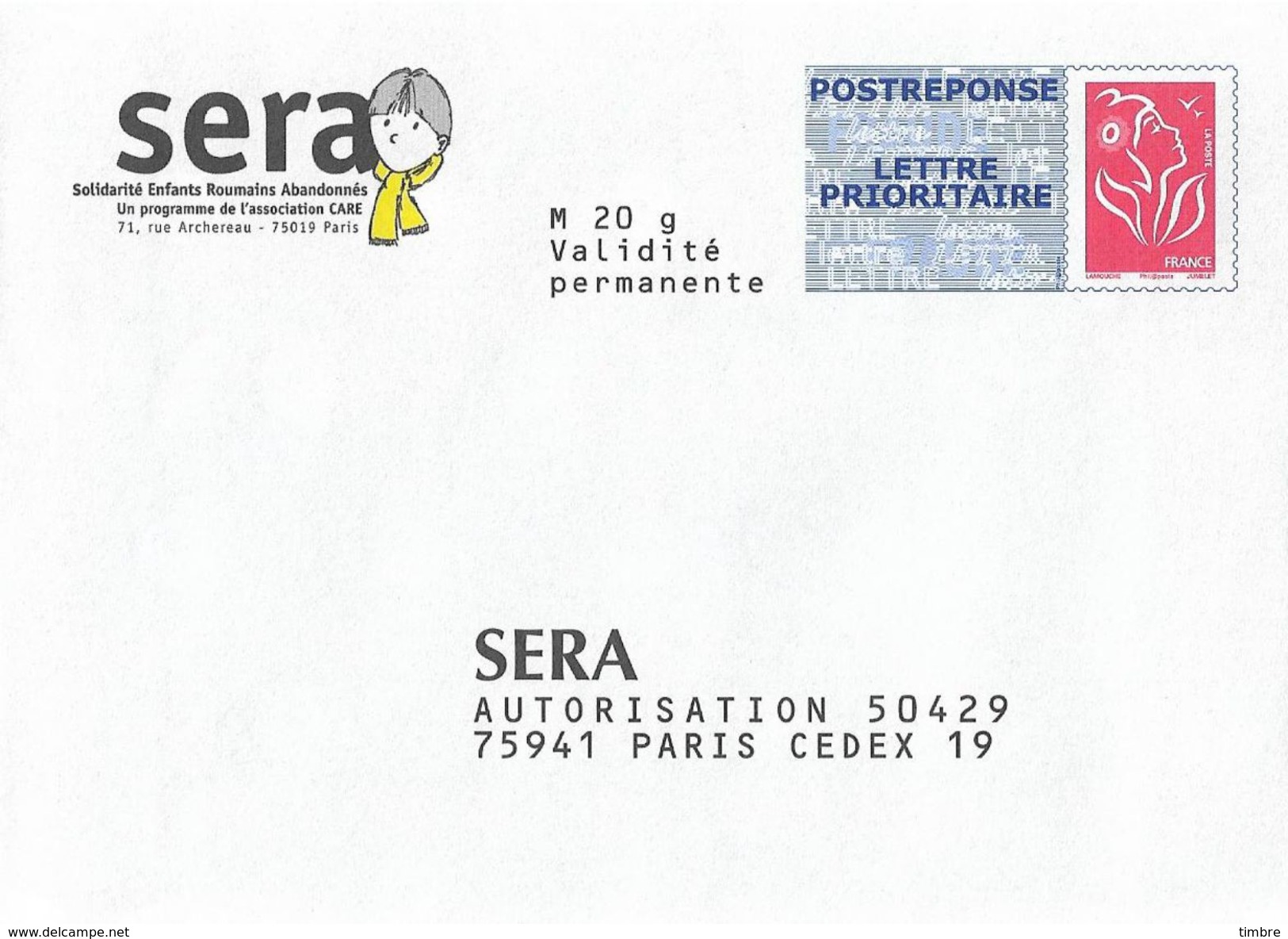 Entier Postal SERA Non Pliée 07p304 - Prêts-à-poster:Answer/Lamouche