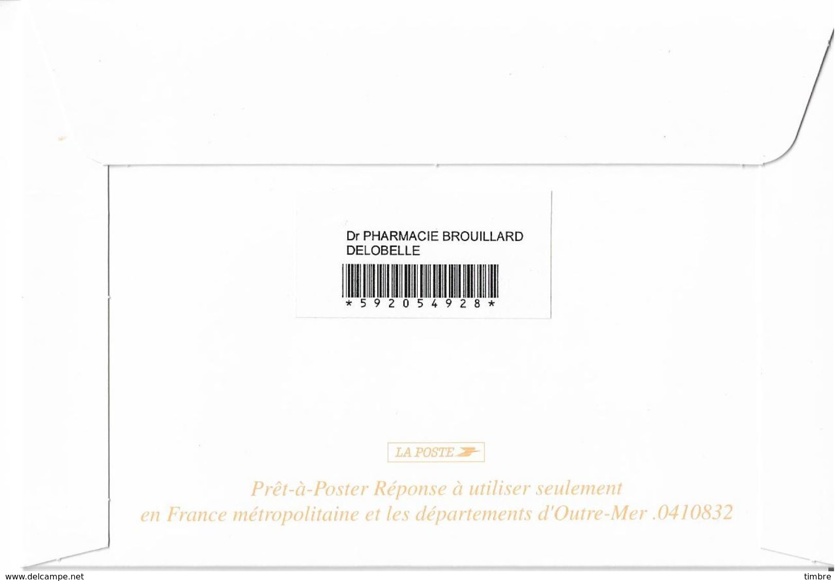 Entier Postal Institut Pasteur Enveloppe Cartonnée, Peu Courant - Prêts-à-poster: Réponse /Lamouche