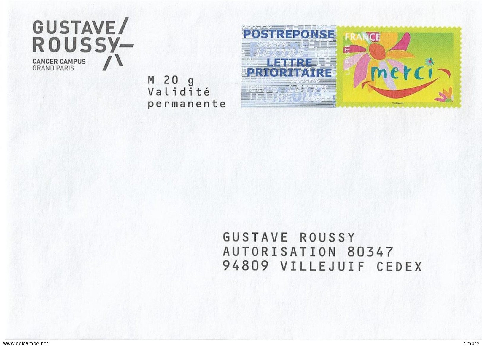 Entier Postal Gustave Roussy 13P371 - Prêts-à-poster: Réponse
