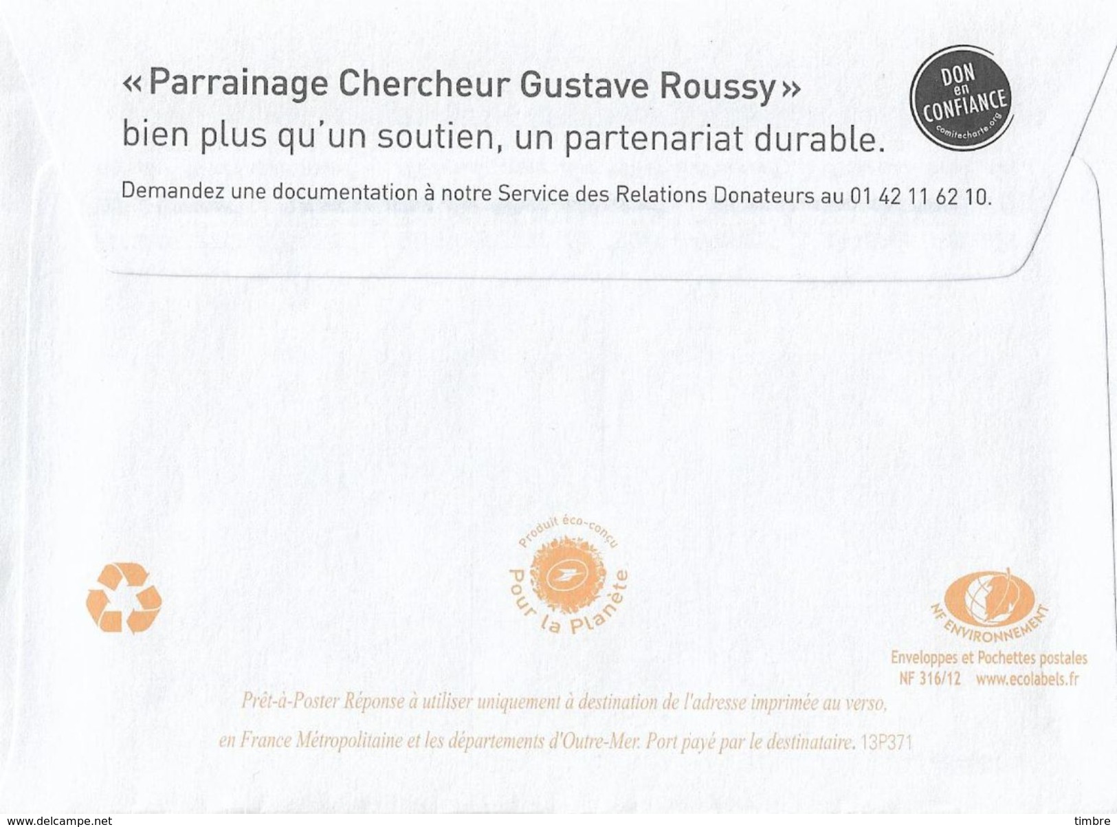 Entier Postal Gustave Roussy 13P371 - Prêts-à-poster: Réponse