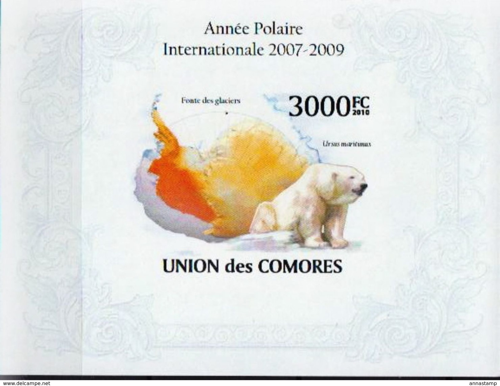 Comores MNH Polar Year Imperforated Sheetlet And SS - Antarctic Wildlife