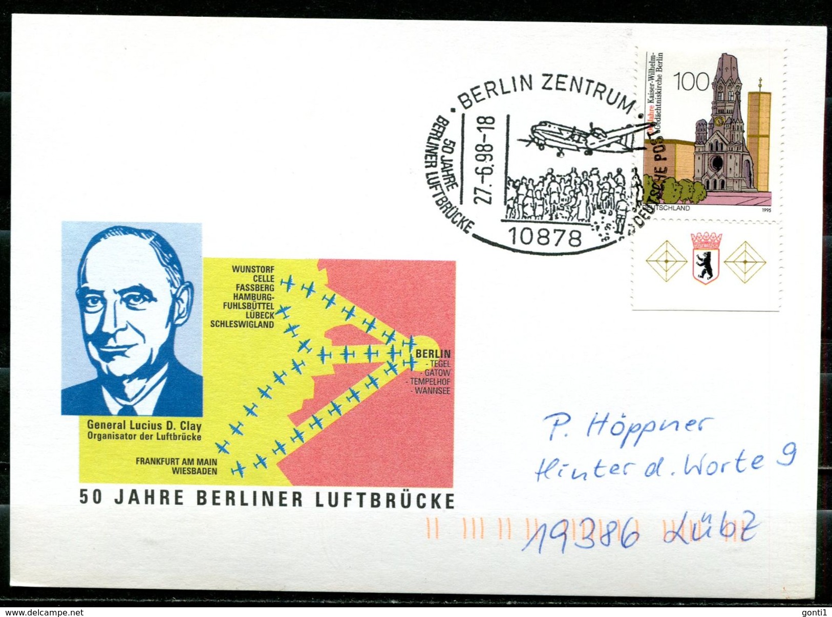 Germany 1998 Sonderbeleg Berliner Luftbrücke M.Mi.Nr.1812 U.SST"Berlin-50 Jahre Berliner Luftbrücke"1 Beleg - Autres & Non Classés