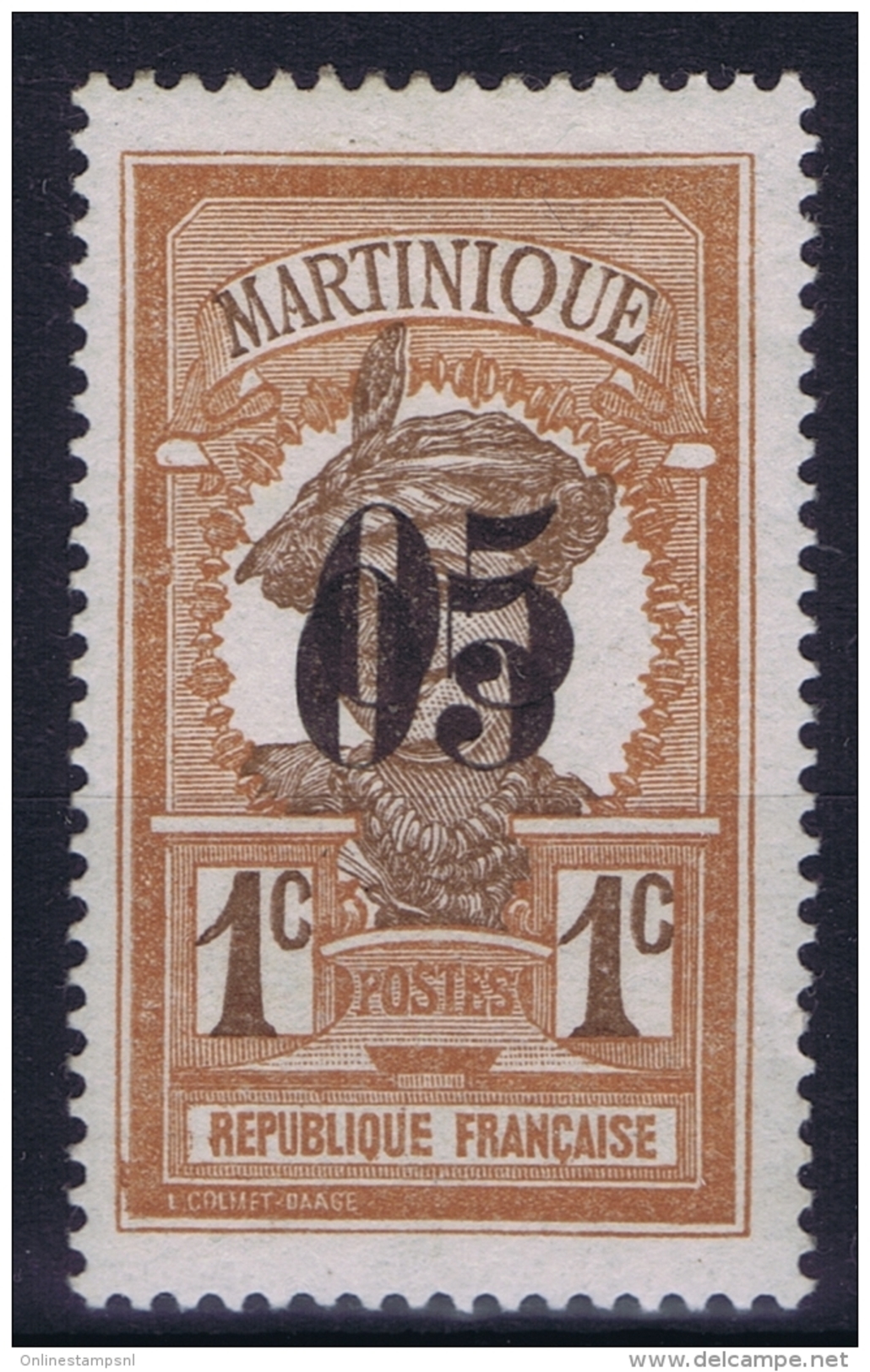 Martinique: Yv Nr 83 Double Surcharge MH/* Falz/ Charniere - Neufs