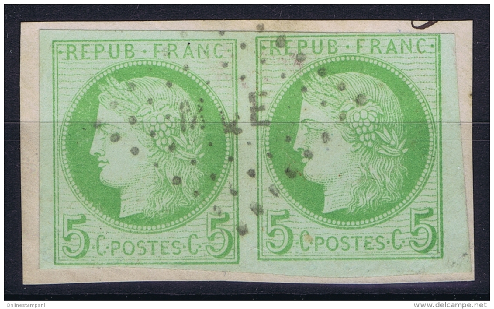 Martinique : Yvert Nr 17  Col. Gen.  Cachet MQE  Paire  Fragment - Used Stamps
