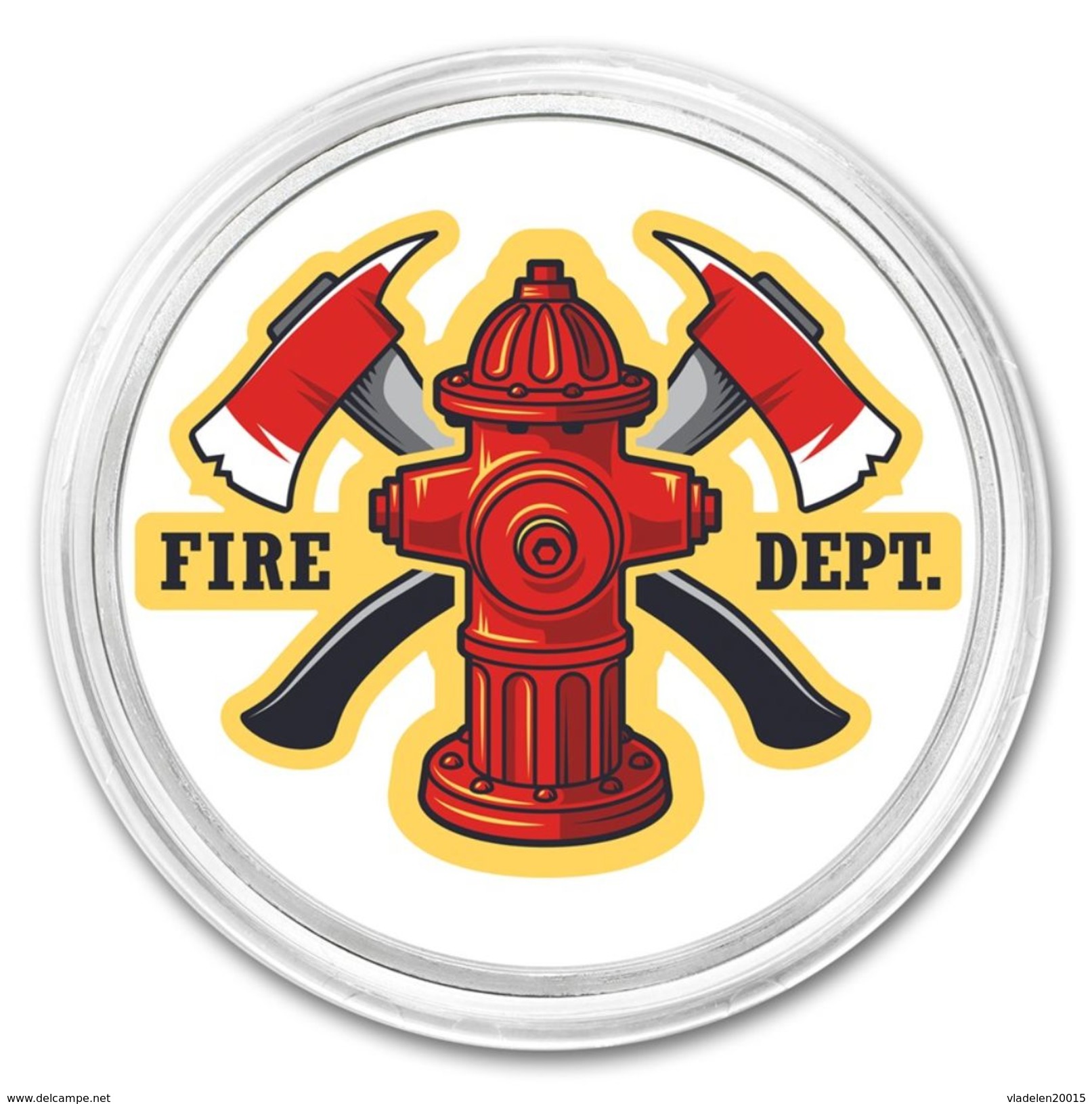 \Coins -1 Ounce Silver Color Round - APMEX (Firefighter) - Niue