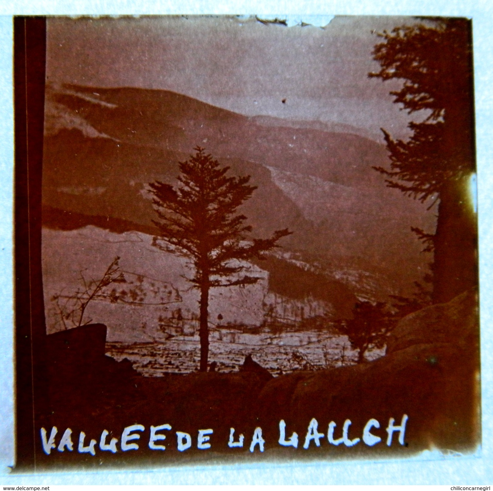 PHOTO STEREO SUR PLAQUE DE VERRE - ALSACE - FERME D'ECK - VALLEE DE LA LAUCH - 10,6 X 4,4 Cm - Photos Stéréoscopiques