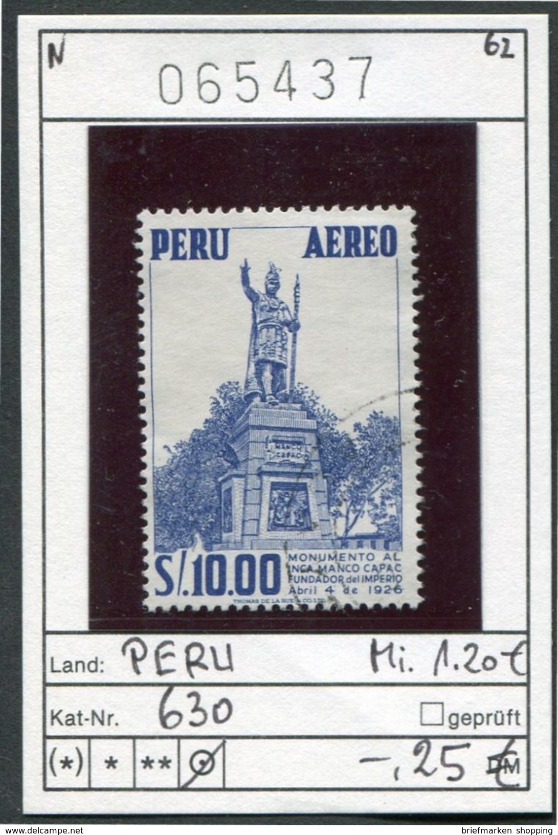 Peru 1962 - Michel 630 - Oo Oblit. Used Gebruikt - Peru