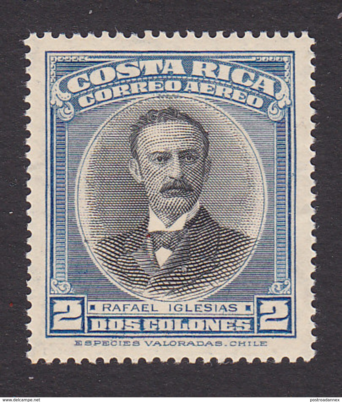 Costa Rica, Scott #C141, Mint Hinged, Rafael Iglesias, Issued 1947 - Costa Rica