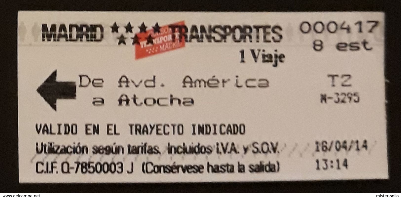 TICKET METRO MADRID. - Europa