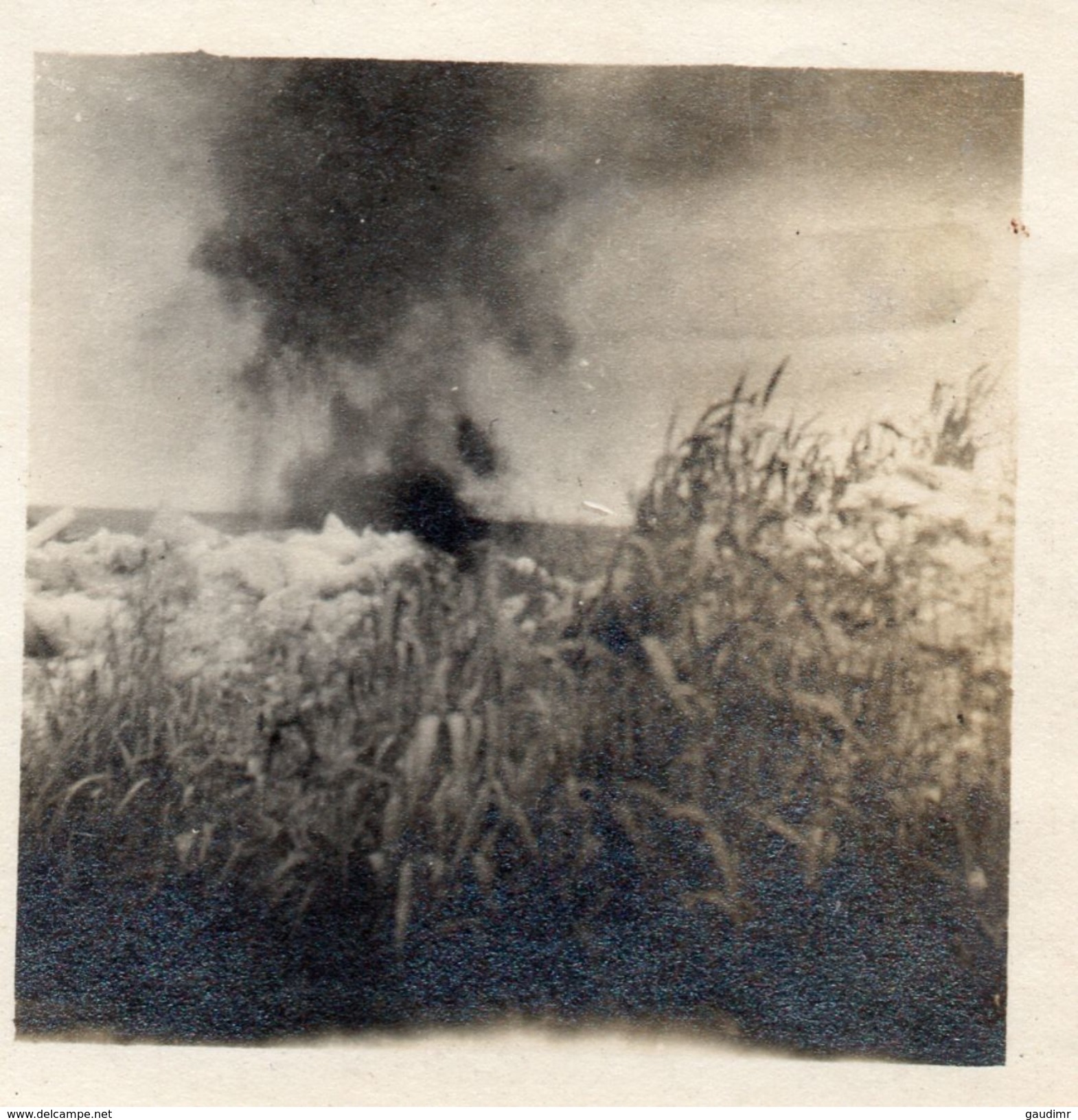 PHOTO ALLEMANDE DU RIR 99 - EXPLOSION D'UN OBUS A BEAUMONT ( HAMEL ) PRES DE THIEPVAL - MIRAUMONT - SOMME 1914 1918 - 1914-18