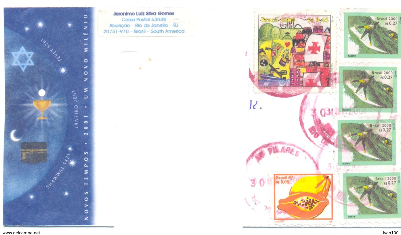 2001. Brazil, The Letter Sent By Air-mail Post To Moldova - Brieven En Documenten