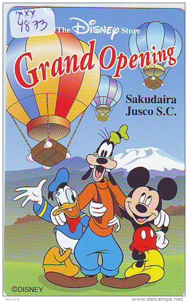 Télécarte NEUVE JAPON * 110-206459 * DISNEY STORE (4873) PHONECARD MINT JAPAN * Tk * GRAND OPENING * TIRAGE 3.000 BALLON - Disney