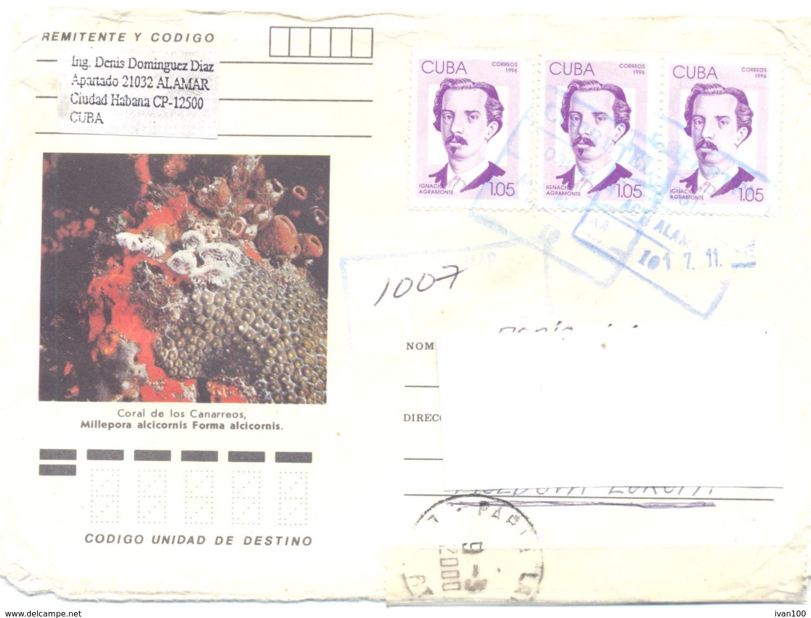 2000. Cuba, The Letter Sent  Registered Air-mail Post To Moldova - Cartas & Documentos