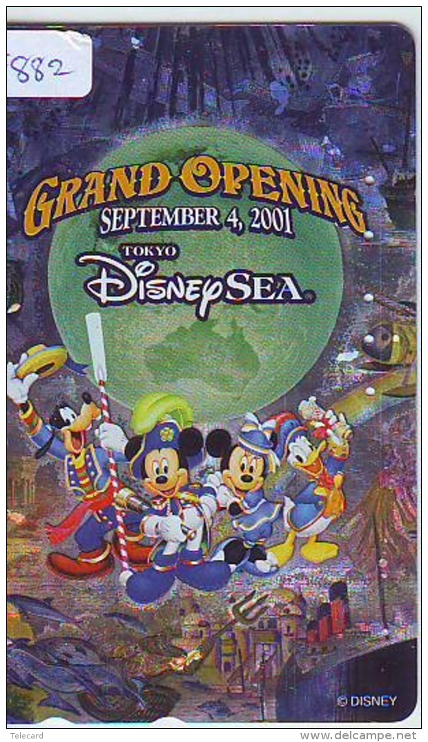 Télécarte JAPON * 110-213196 * DISNEY SEA (4882) PHONECARD JAPAN * TK GRAND OPENING * GOOFY DONALD DUCK MICKEY MINNIE - Disney