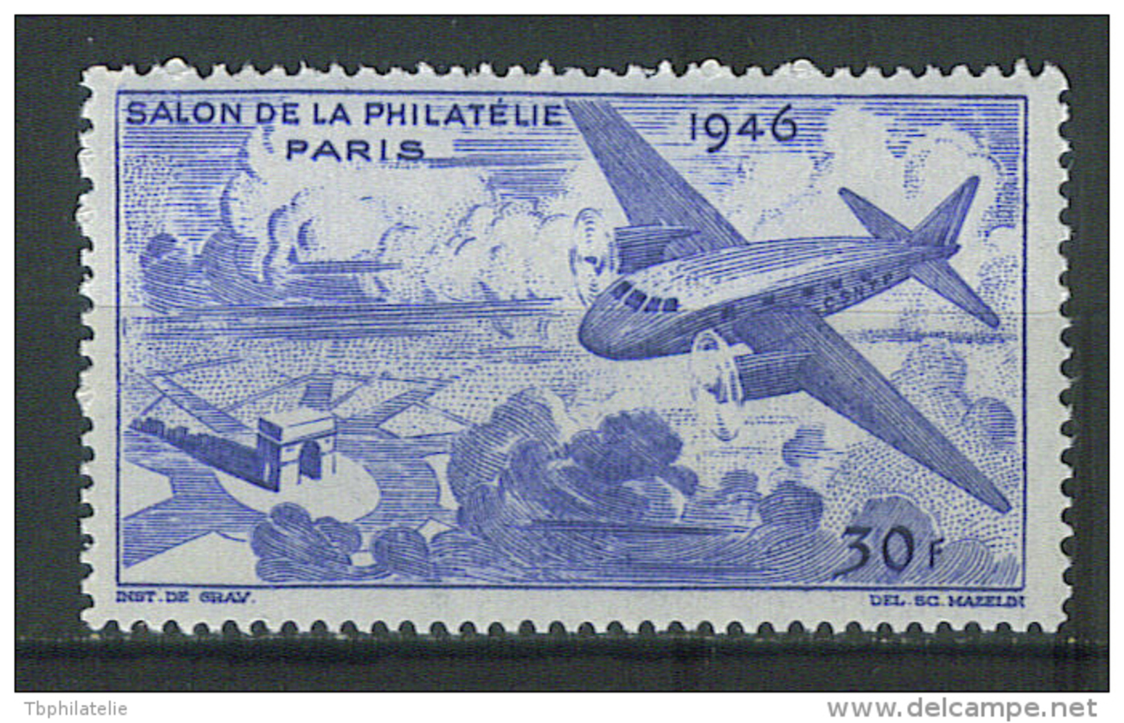 VEND VIGNETTE DU SALON DE LA PHILATELIE 1946 , NEUF SANS CHARNIERE !!!! (b) - Philatelic Fairs