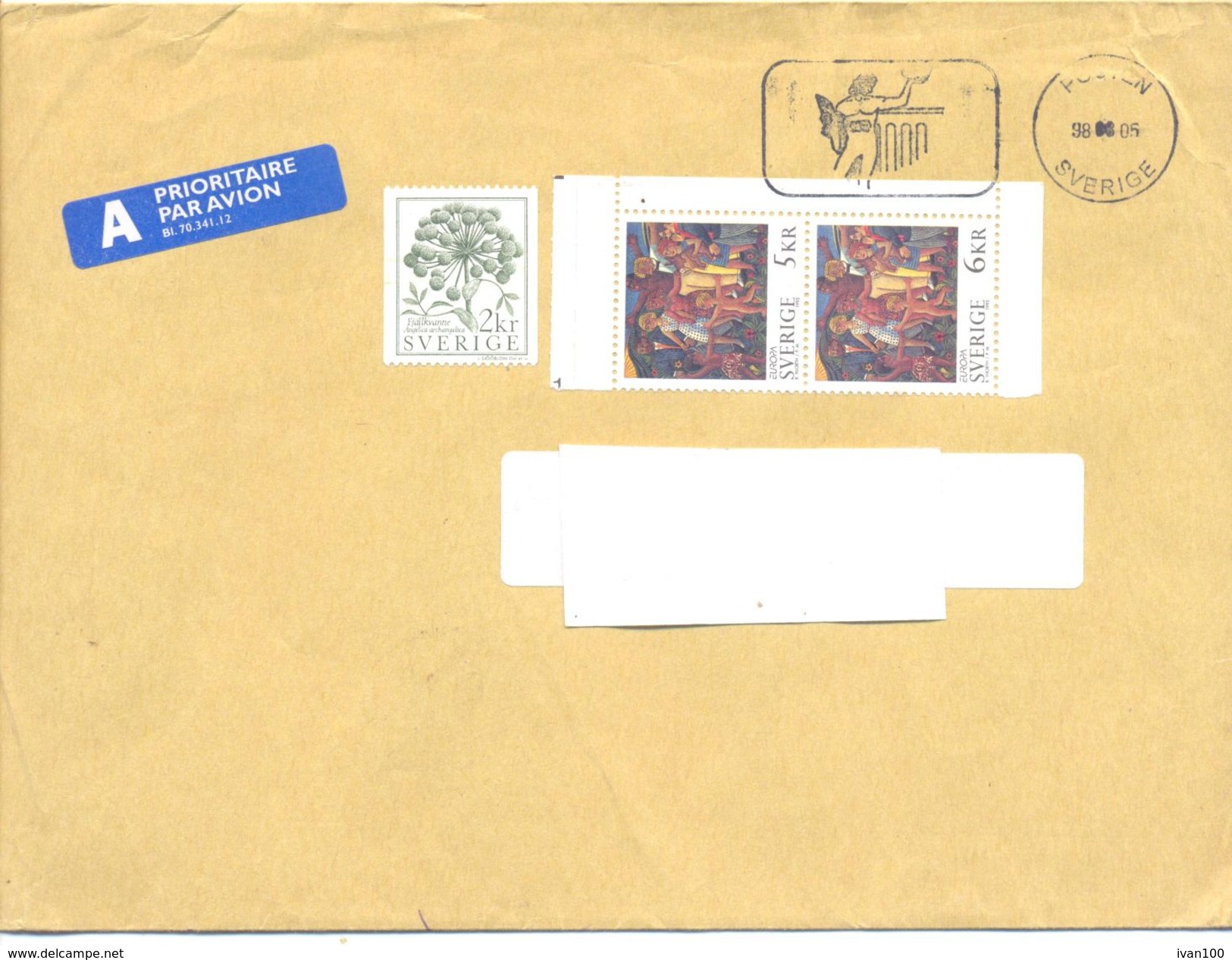 1998. Sweden,  The Letter Sent By Air-mail Post To Moldova - Briefe U. Dokumente