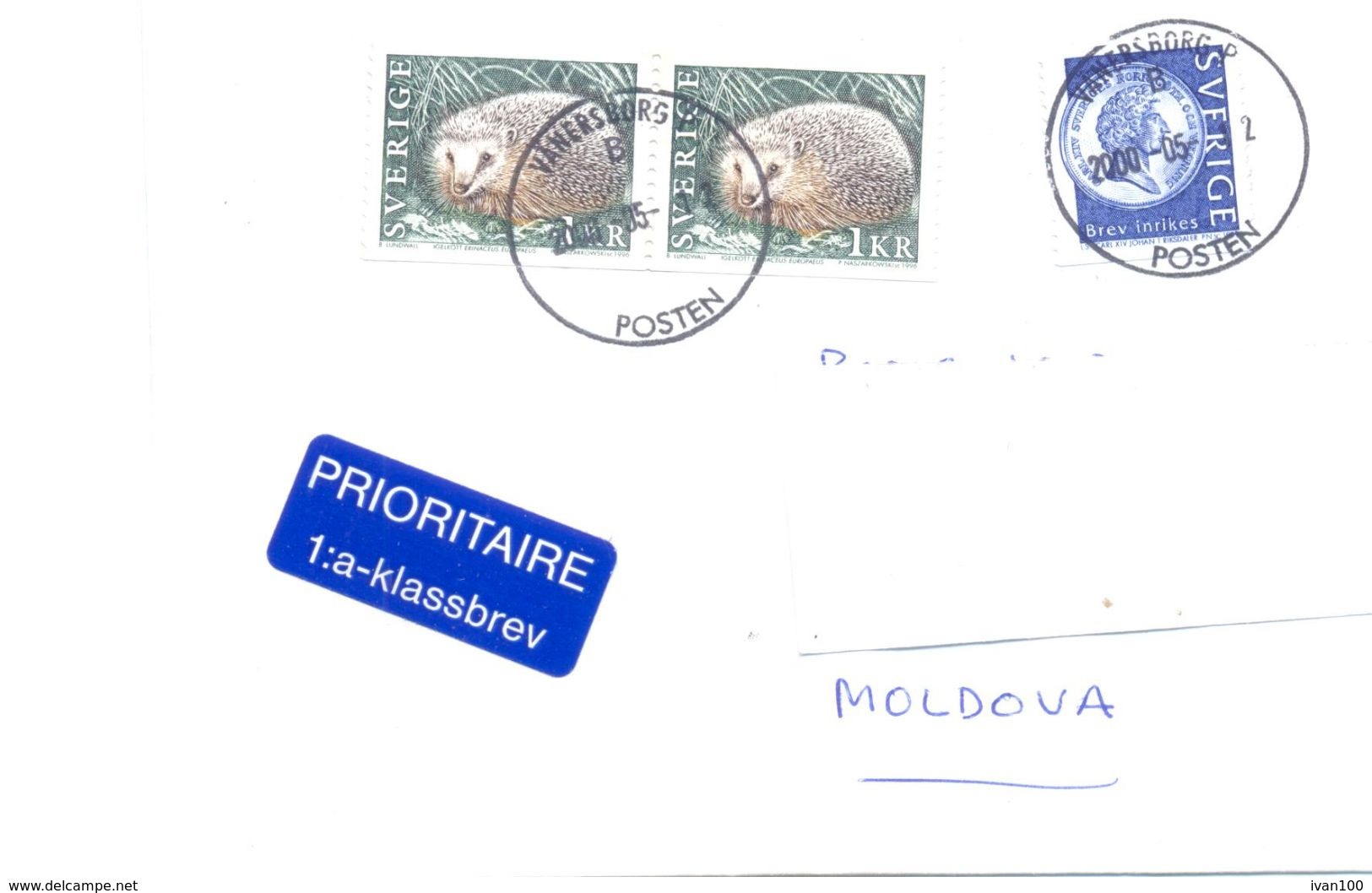 2000. Sweden,  The Letter Sent By Air-mail Post To Moldova - Cartas & Documentos