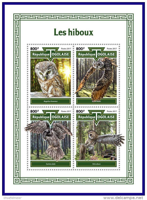 TOGO 2017 MNH** Owls Eulen Hiboux M/S - IMPERFORATED - DH1801 - Eulenvögel