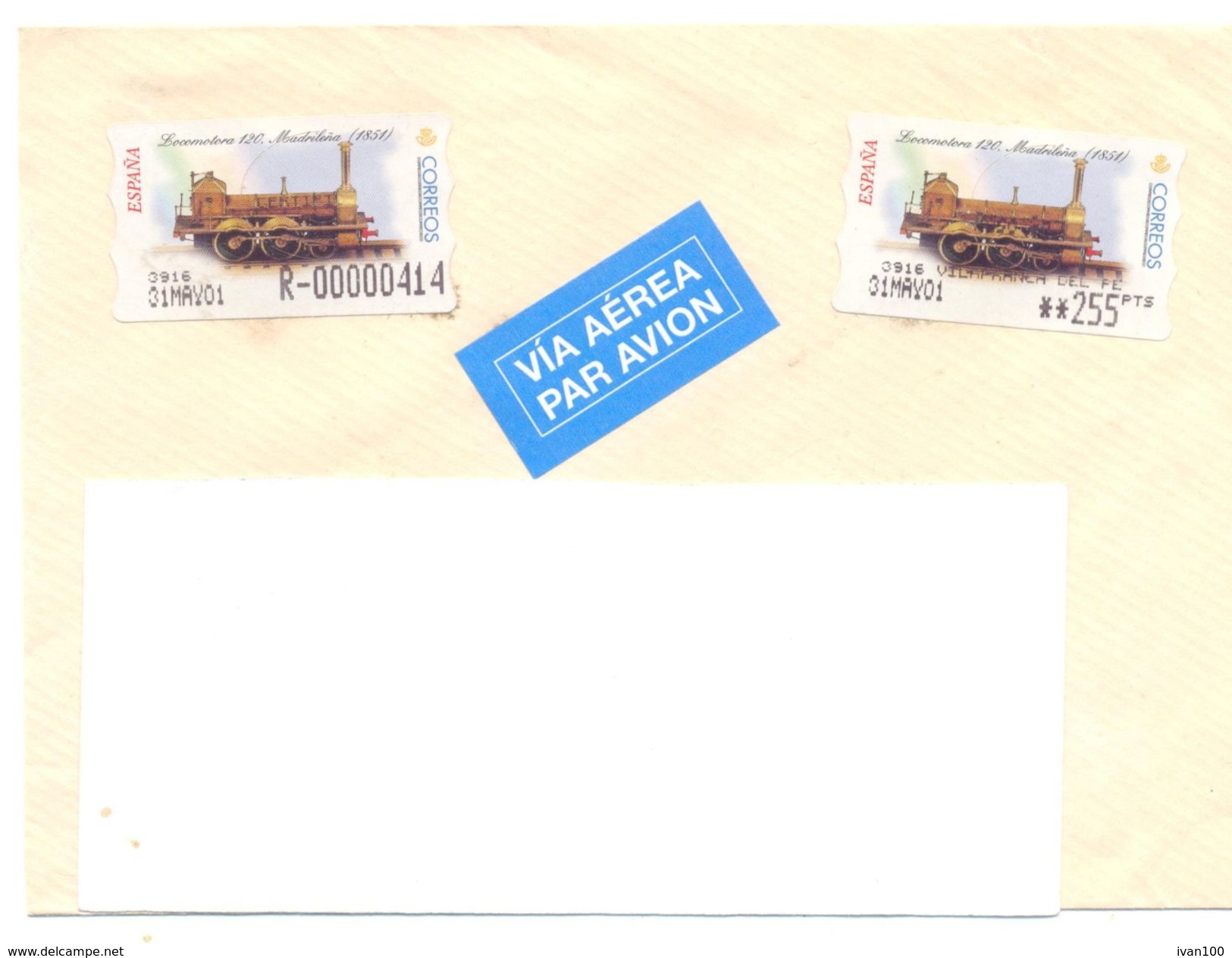 2001. Spain,  The Letter Sent By Registered Air-mail Post To Moldova - Storia Postale