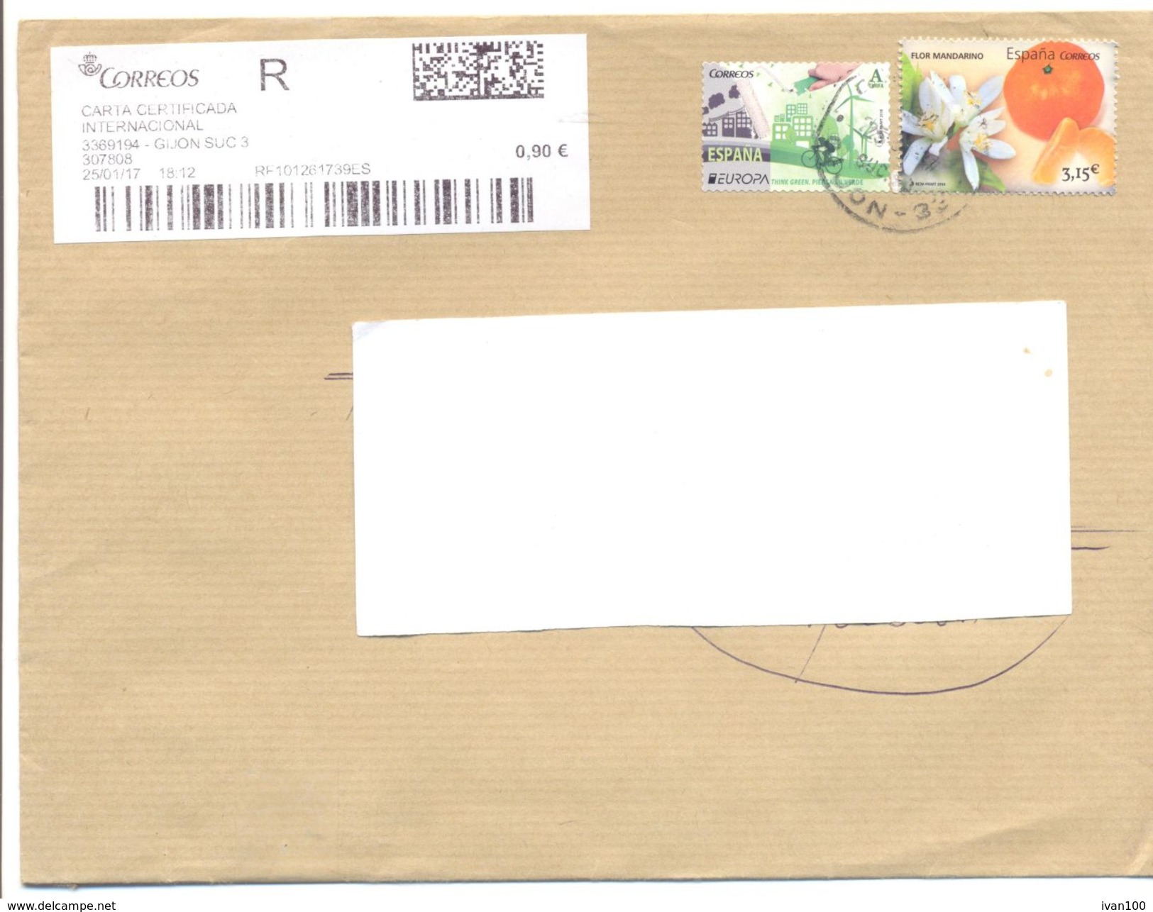 2017. Spain,  The Letter Sent By Registered Air-mail Post To Moldova - Lettres & Documents