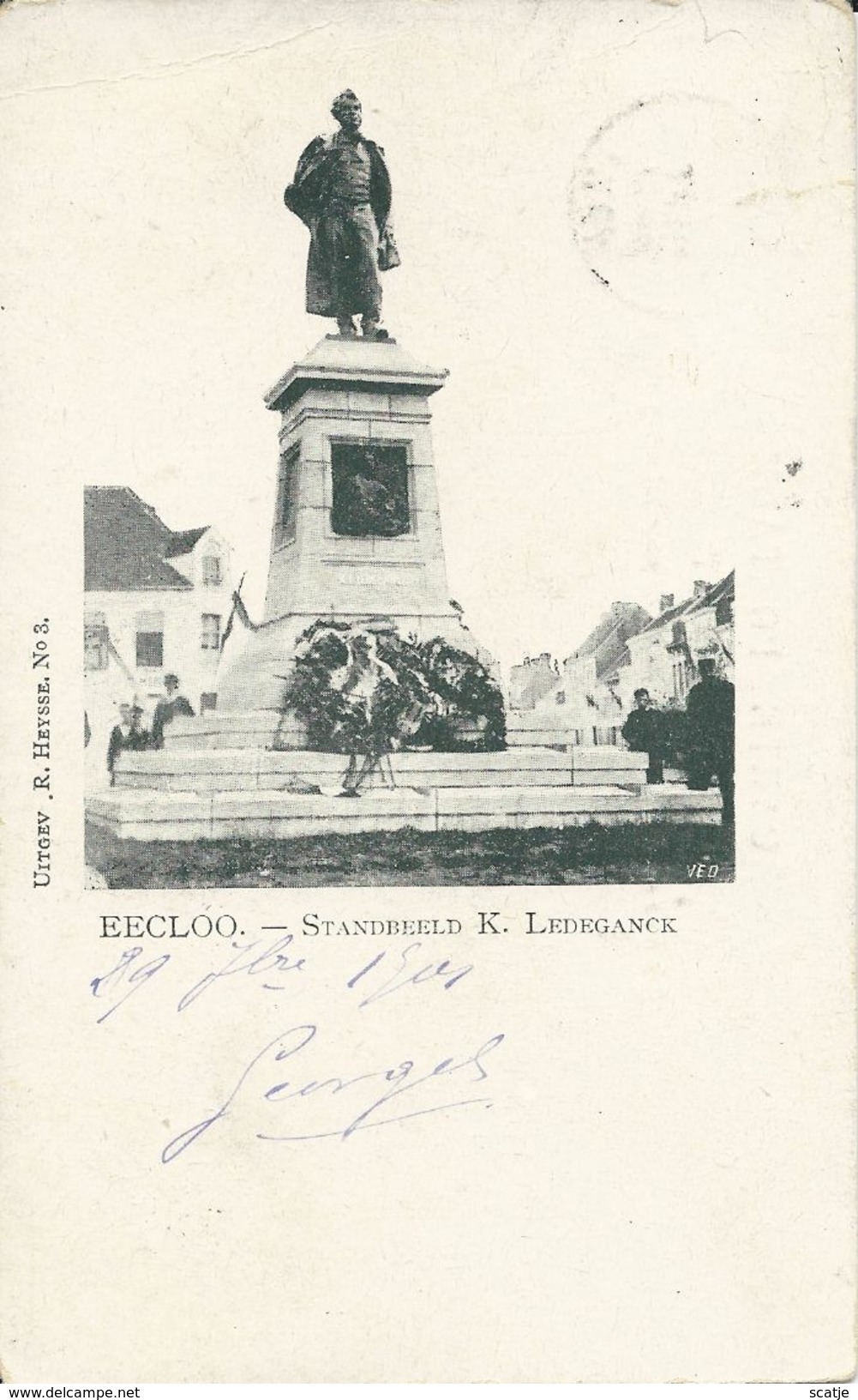 Eecloo.  -   Standbeeld   -   1901  (scheurtje Boven Zegel) - Eeklo