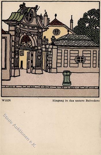 Wiener Werkstätte Nr. 299 Sign. Kuhn, Franz Oder Schwetz, Karl Wien Eingang In Das Untere Belvedere I- - Ohne Zuordnung