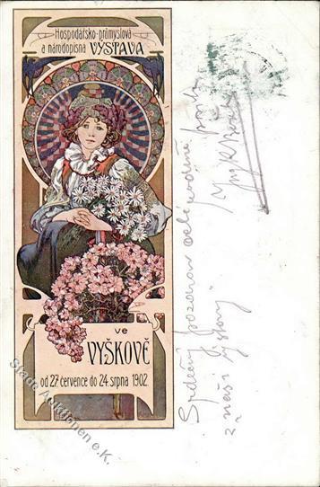 Mucha, A. Frau Jugendstil  Künstlerkarte 1902 I-II (fleckig) Art Nouveau - Ohne Zuordnung