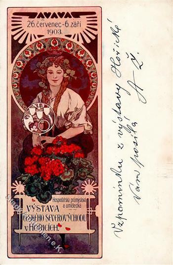 Mucha, A. Frau Jugendstil  Künstlerkarte 1903 I-II Art Nouveau - Unclassified