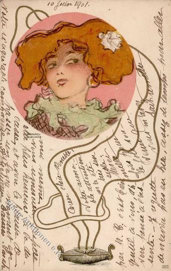 Kirchner, R. Frau Jugendstil  Künstlerkarte 1901 I-II Art Nouveau - Kirchner, Raphael