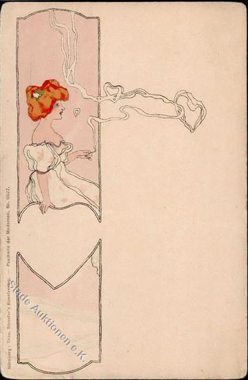 Kirchner, R. Frau Jugendstil TSN-Verlag 5527 Künstlerkarte II (Mittelbug) Art Nouveau - Kirchner, Raphael