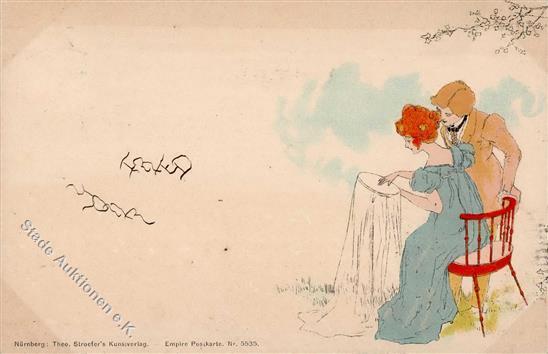 Kirchner, R. Jugendstil TSN-Verlag 5535 Künstlerkarte 1899 I-II (fleckig) Art Nouveau - Kirchner, Raphael