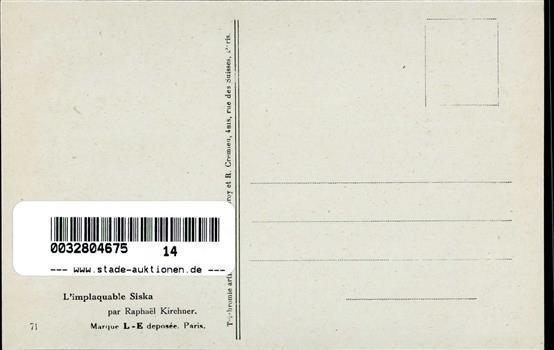 Kirchner, R. L'implaquable Siska Künstlerkarte I-II - Kirchner, Raphael