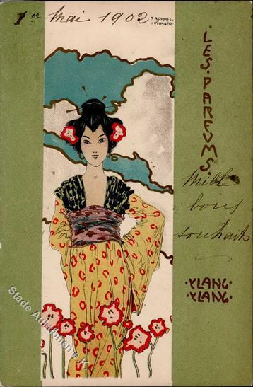 Kirchner, R. Les Parfums Künstlerkarte 1902 I-II (fleckig) - Kirchner, Raphael