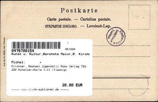 Kirchner, Raphael Jugendstil Roma Verlag TSN 220 Künstler-Karte I-II (fleckig) Art Nouveau - Kirchner, Raphael
