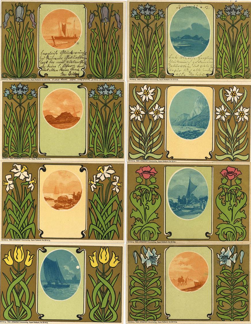 Jugendstil 9'er Set Verlag TSN 51 Künstler-Karte I-II Art Nouveau - Non Classificati